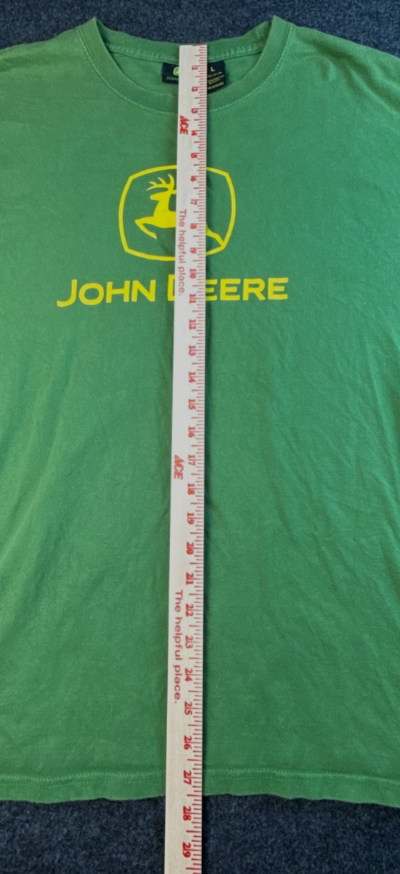 John Deere Long Sleeve T-Shirt Men's Large Green Logo Graphic Cotton Casual Tee gallery