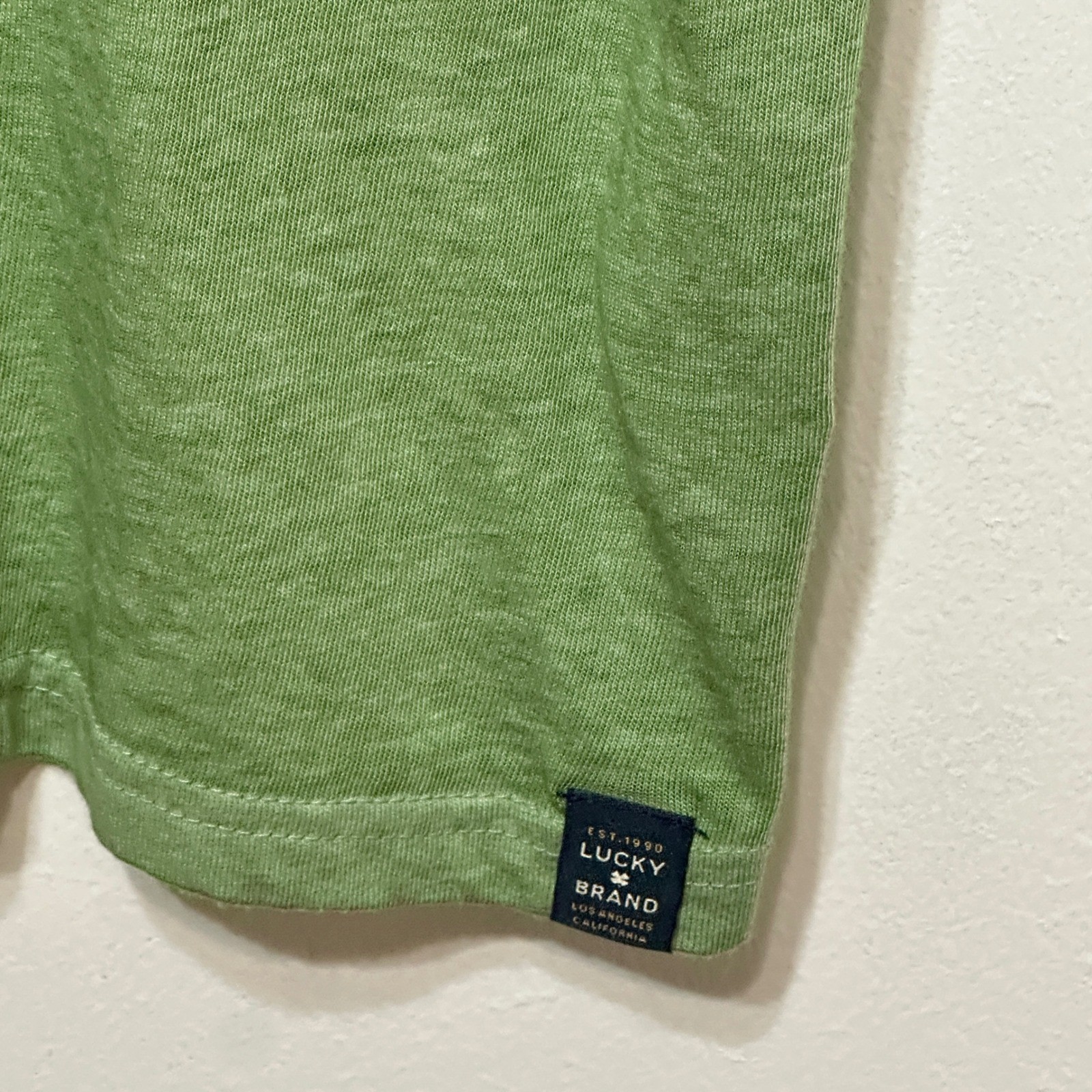 Lucky Brand Venice Burnout Henley Shirt Green Short Sleeve Mens XXL Casual gallery