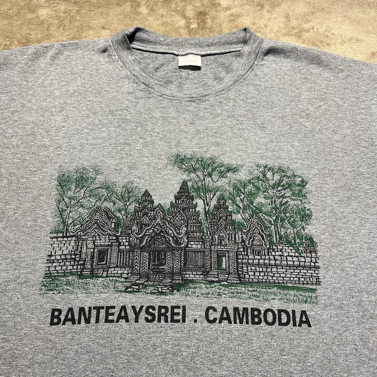 Vintage 90s Cherokee T Shirt L Gray Cambodia Temple Single Stitch Tourist Tee gallery