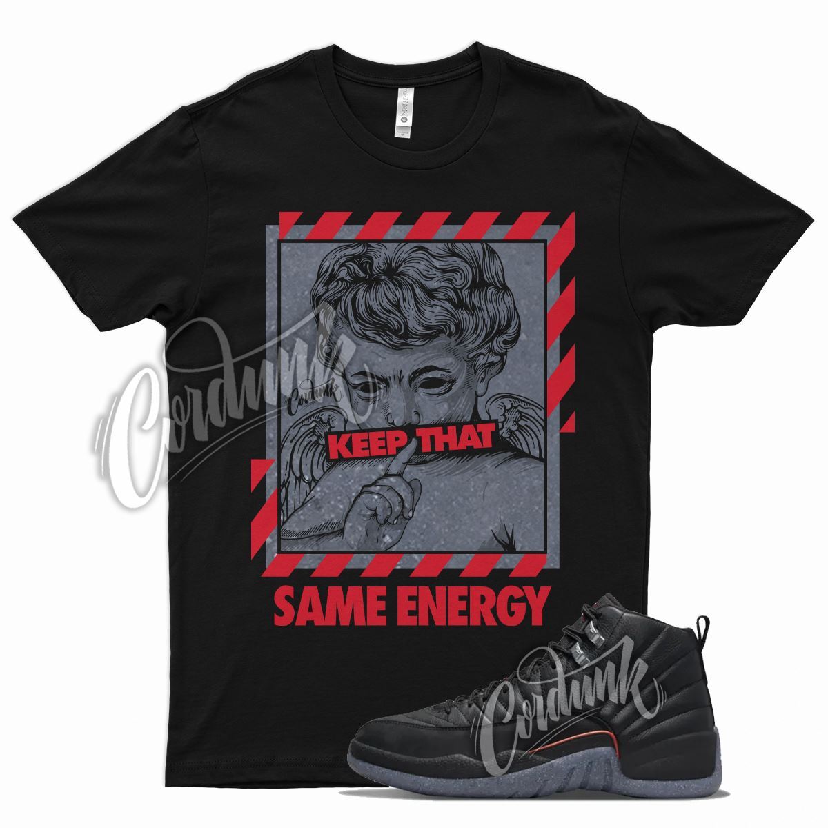 Black ENERGY Shirt for J1 12 Utility Grind Bright Crimson Gym University Red