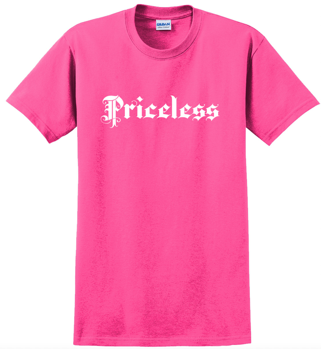Priceless T-Shirt Short Sleeve Graphic Tee Unisex apparel Text logo design gallery