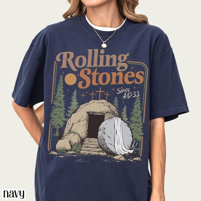 Rolling Christian T-Shirt Easter Clothing Jesus Christ Shirt gallery