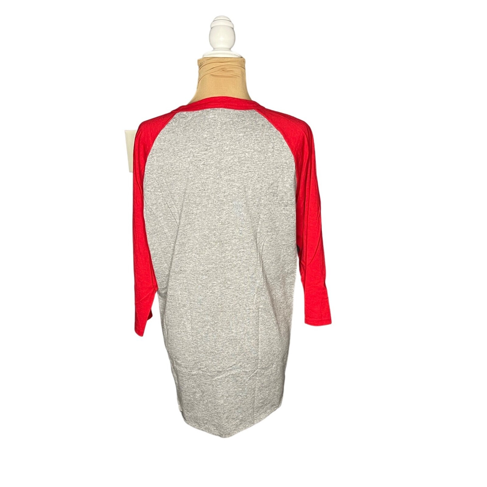 Augusta Sportswear Men's Raglan Graphic T-Shirt "Cats" Red Grey Size L Large gallery