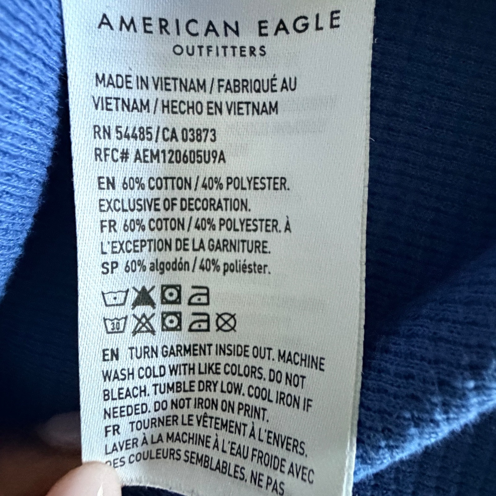 American Eagle Thermal Waffle Long-Sleeve Shirt Mens Size Medium Preppy Y2K Blue gallery