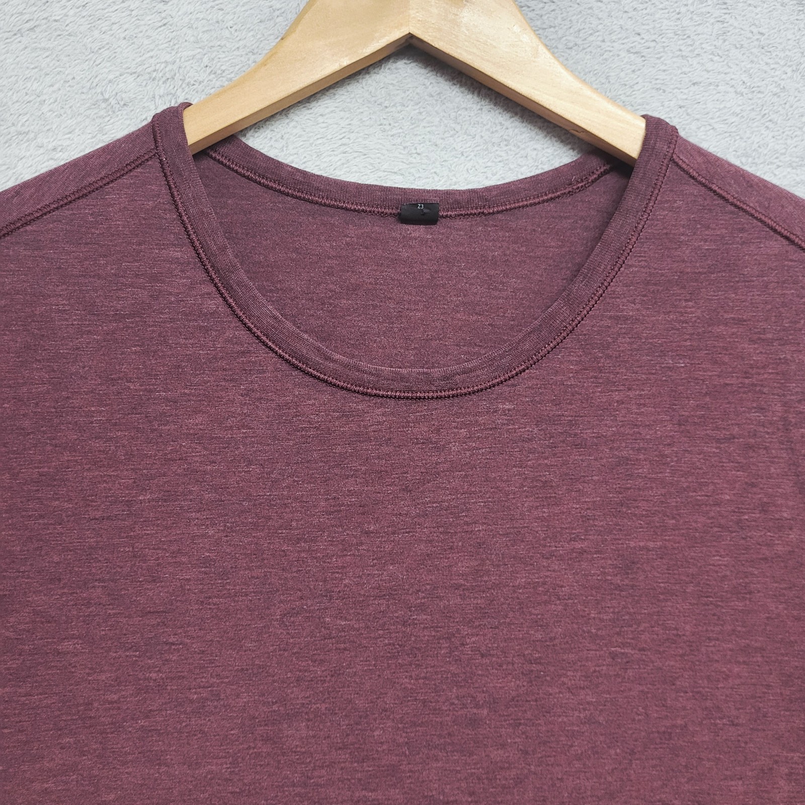Lululemon Shirt Mens Large Heather Red Plum Short Sleeve Athleisure Run Casual gallery