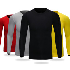 Men Thin Long Sleeve Underwear Johns Winter Sport Basic Crew Tops Shirt No Plush