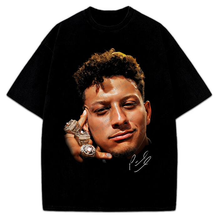 Patrick Mahomes T-Shirt Superbowl Champ 3 Rings Greatest Of All Time GOAT Tee