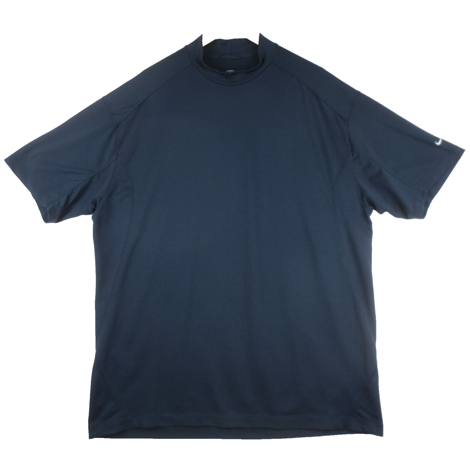 Nike Golf T Shirt Mens XL Blue Short Sleeve High Neck Stretch Casual Outdoors