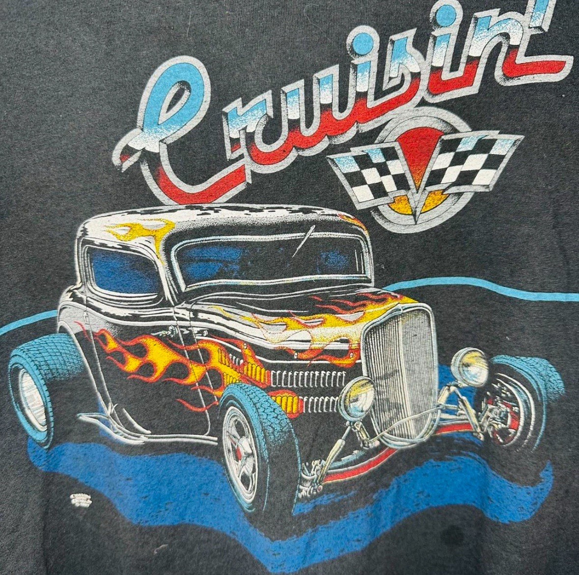 VTG Cruisin' Hot Rod 1987 Single Stitch 80s Graphic Tee Size XL gallery