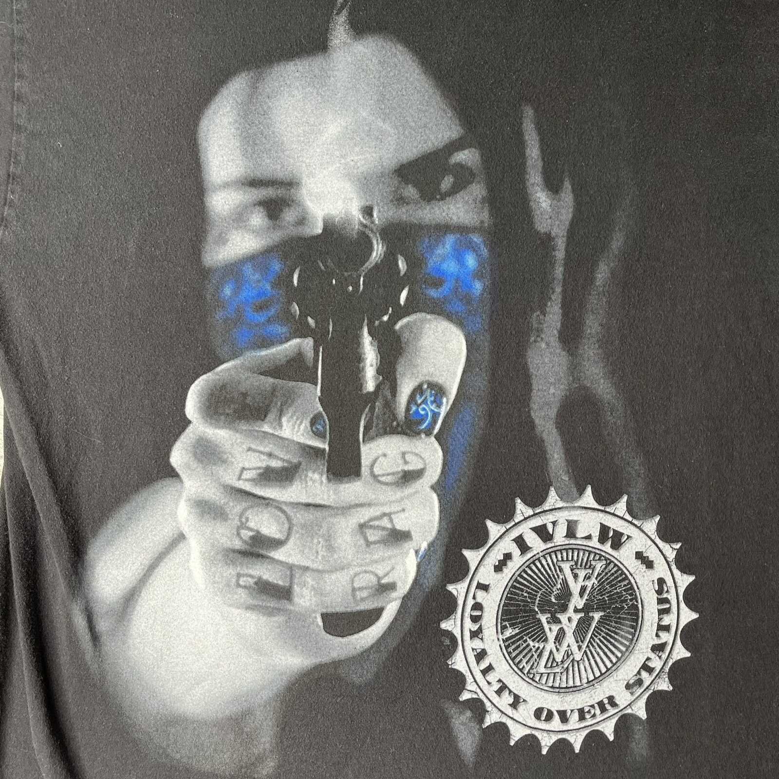 IV Letter Word Black Short Sleeve T-shirt AOP Adult L Cotton gallery