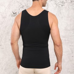 Mens Compression Shirt Slimming Body Shaper Vest Waist Traner Tops Tummy Control