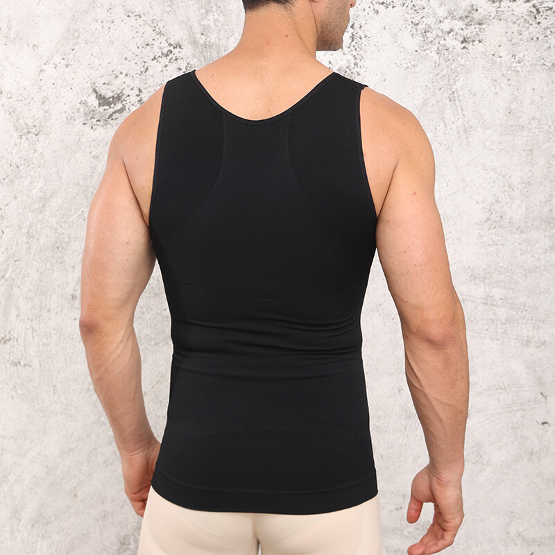 Mens Compression Shirt Slimming Body Shaper Vest Waist Traner Tops Tummy Control gallery