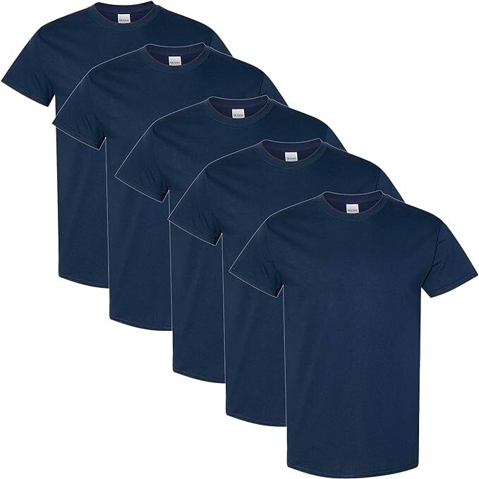 Gildan (5-pack) Navy Bulk Solid Ultra Cotton Short Sleeve Blank Tee T-Shirt S-XL gallery