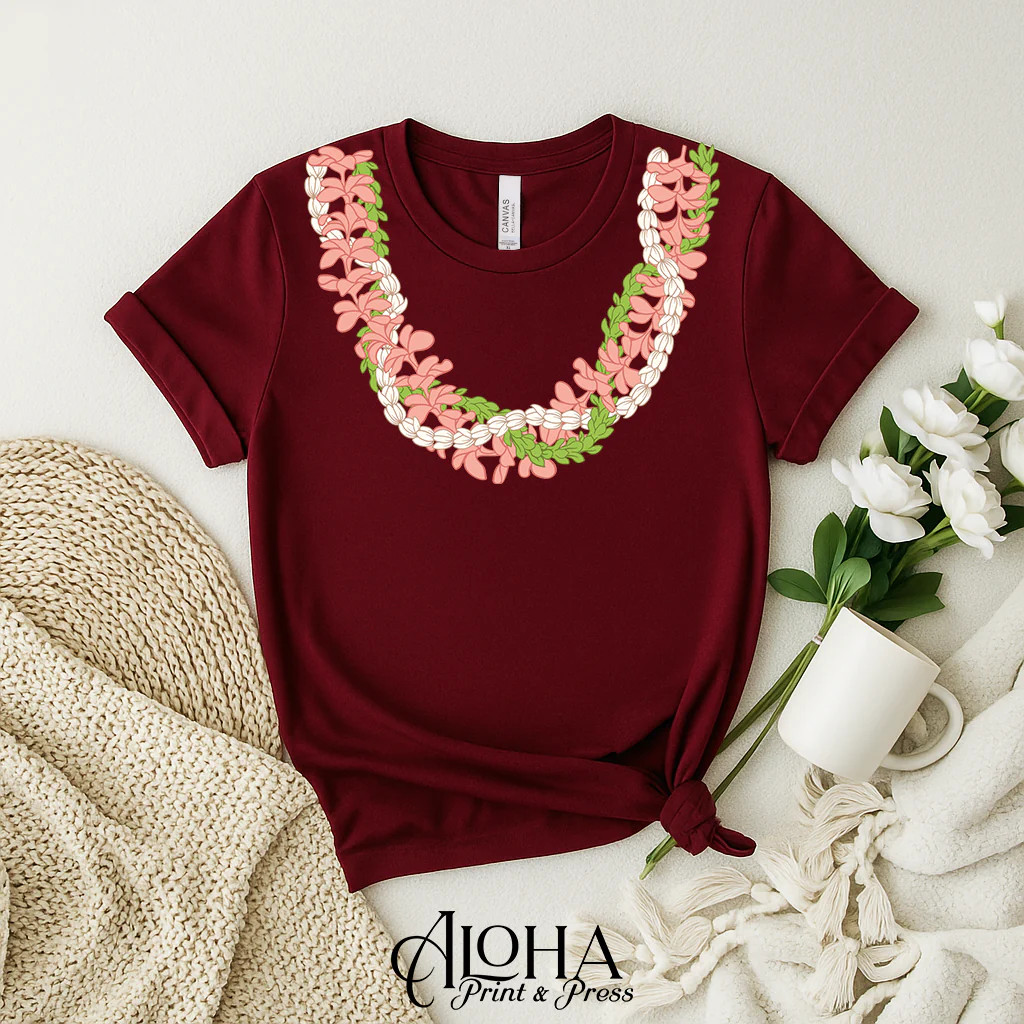 Hawaiian Lei Shirt – Plumeria & Pikake Floral Tee gallery
