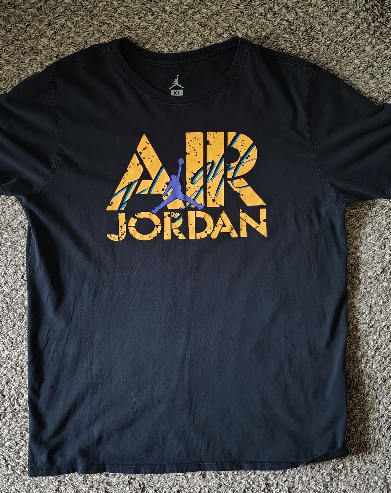 Jordan Air Jordan Jumpman Logo Graphic Print Black Crew Neck Tee Mens XL gallery