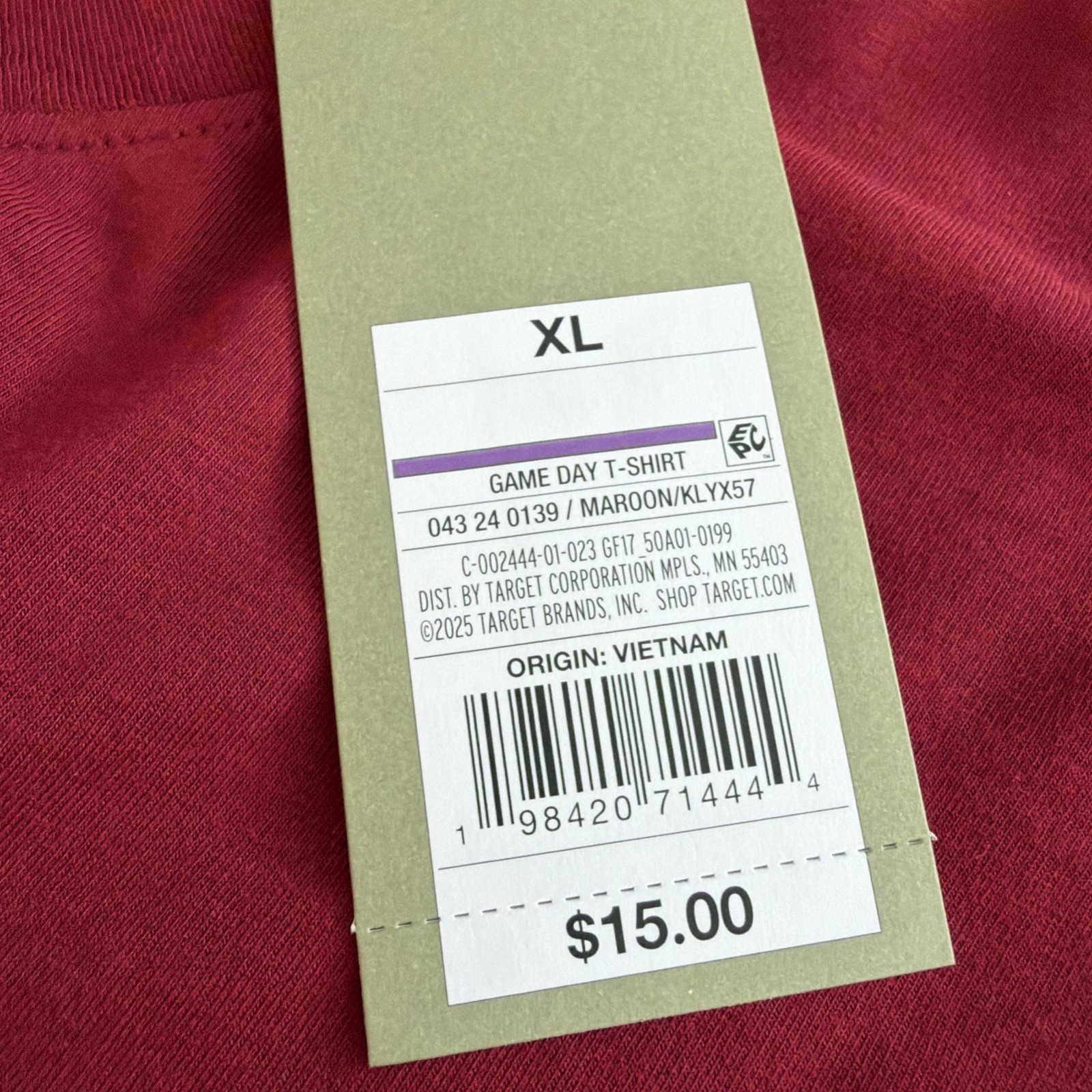 Goodfellow & Co. Maroon Game Day T-shirt Size XL Cotton Modal Spandex NWT gallery