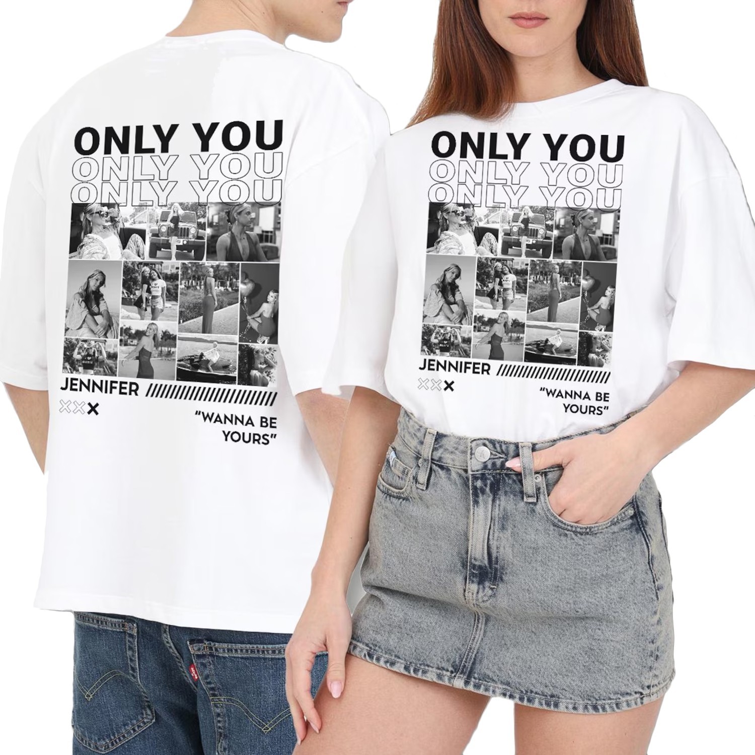 Personalized Print T-Shirts, Custom Cotton Tops Tee - Add Any Name/Number/Photo gallery