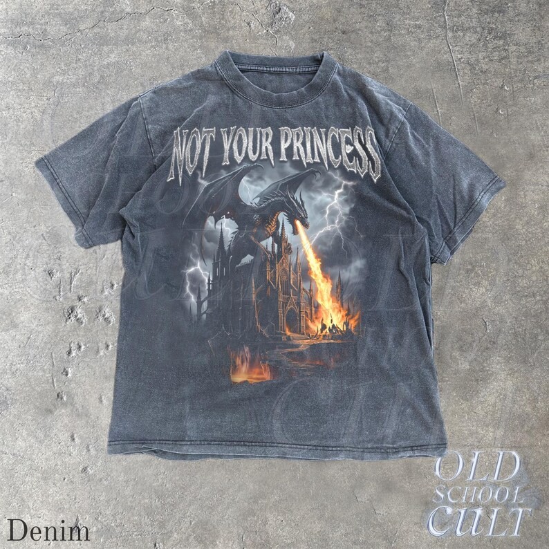 Not Your Princess Dragon Vintage Fantasy Art Comfort Tee gallery