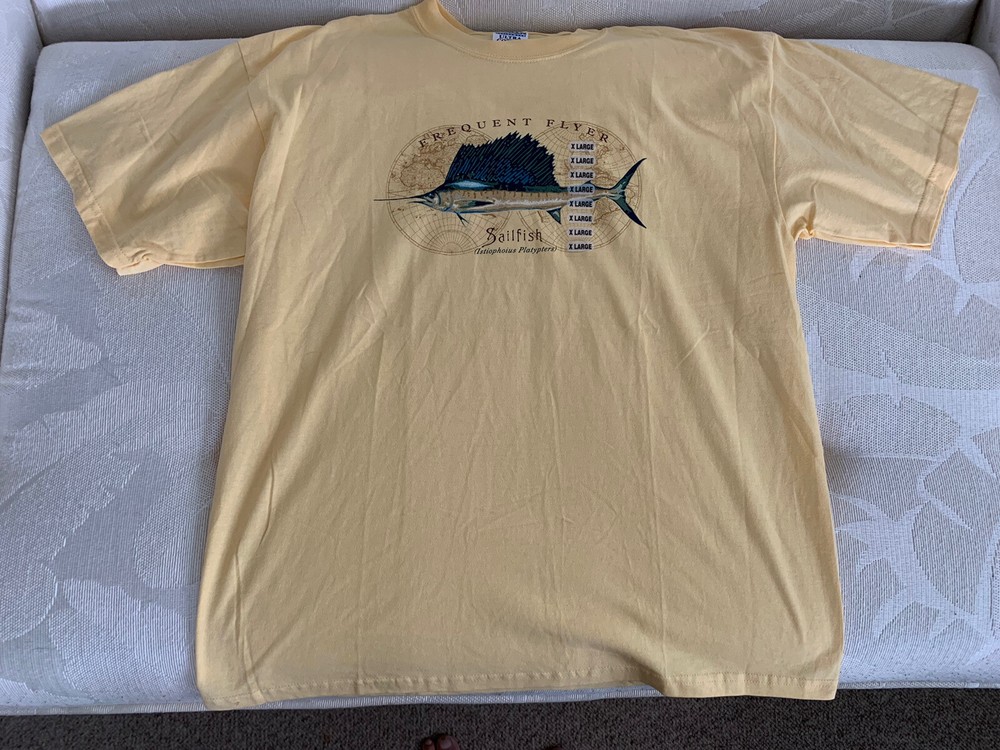 Gildan Activewear Ultra Cotton Frequent Flyer Sailfish XL Adult Tee Shirt Yellow