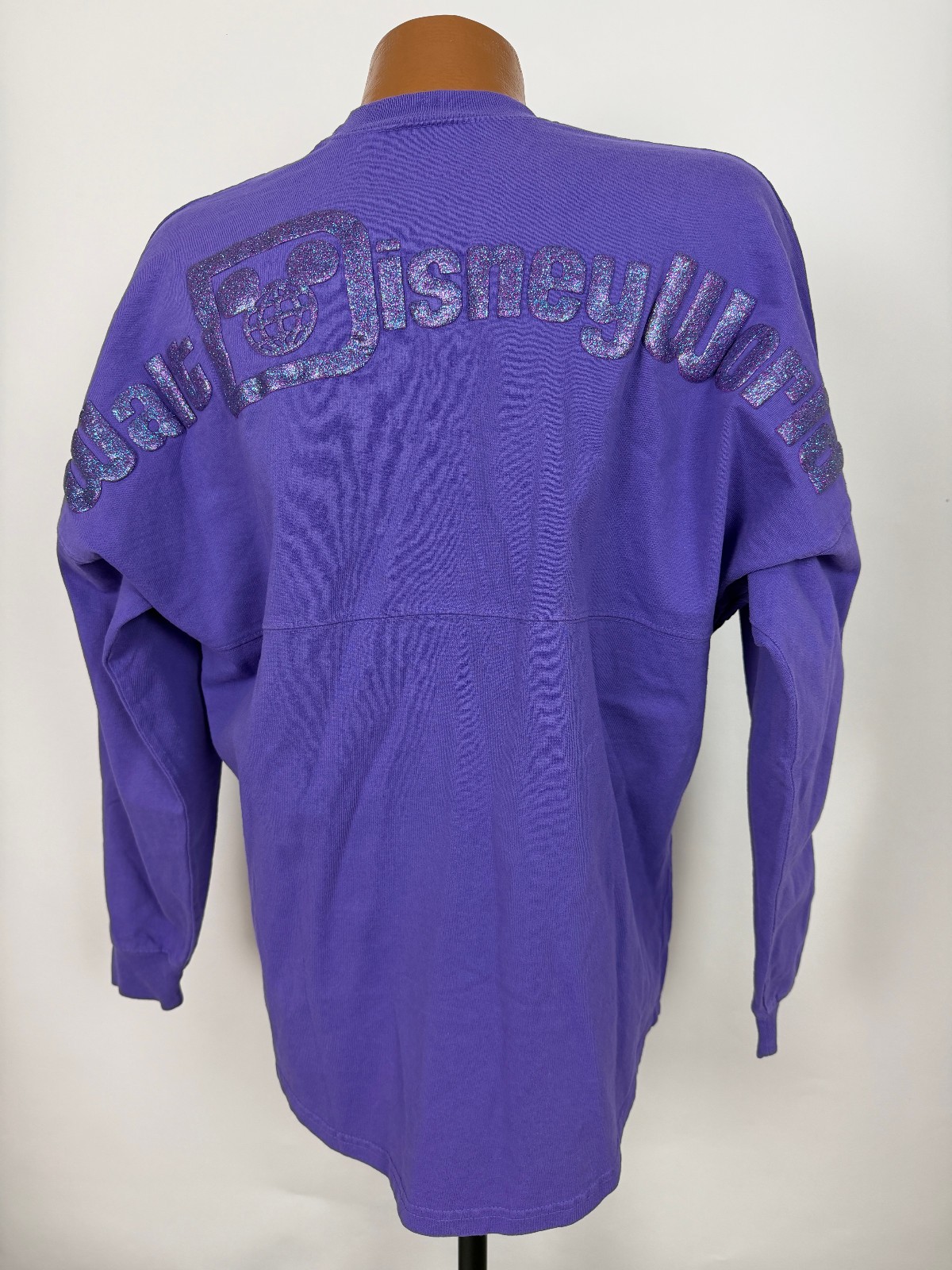 Walt Disney World Spirit Jersey Large Minimalist Mickey Glitter Spellout Purple