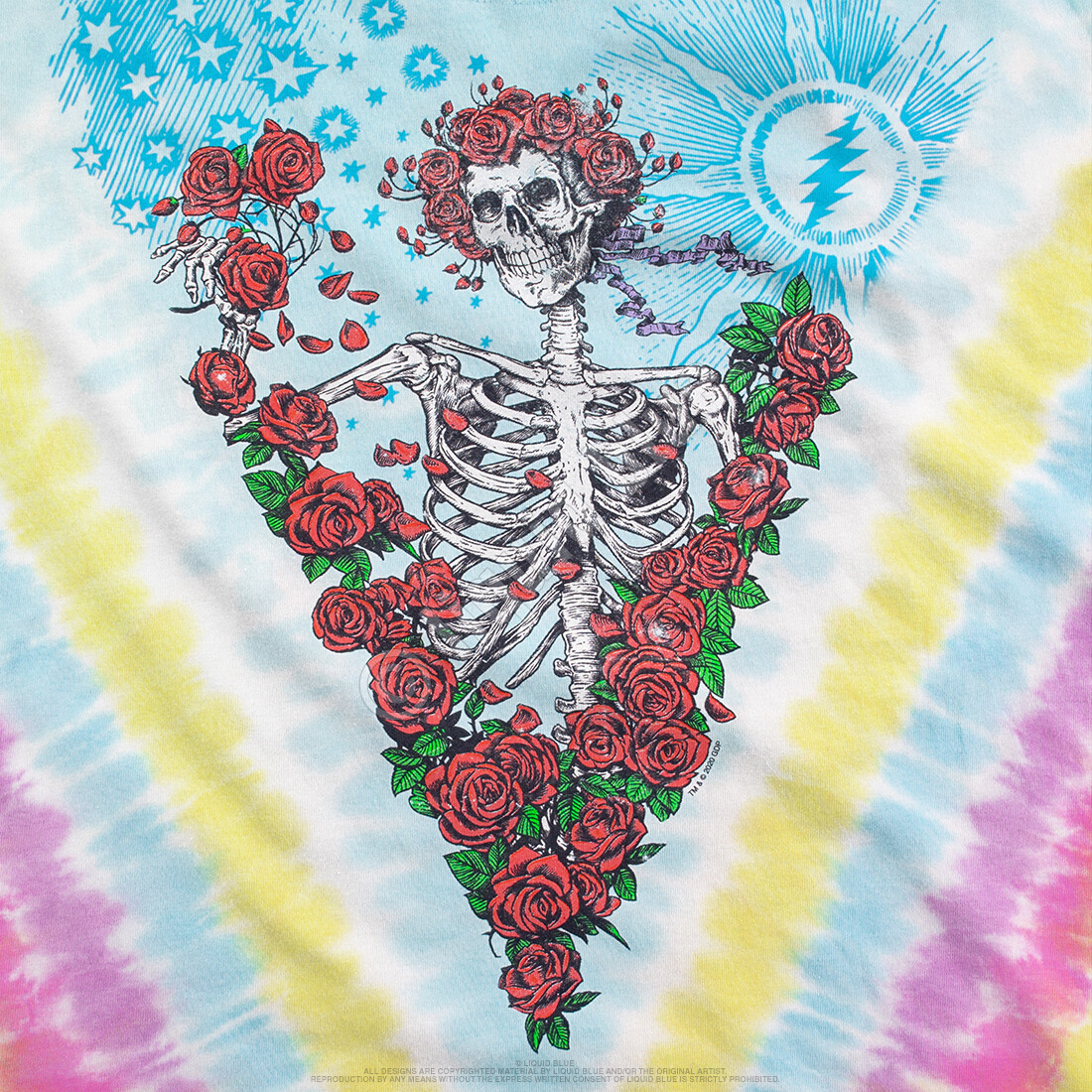 GRATEFUL DEAD-ROSE GARDEN-BERTHA-WHEEL-TIE DYE 2 Sided T-SHIRT S-M-L-XL-XXL-3X gallery