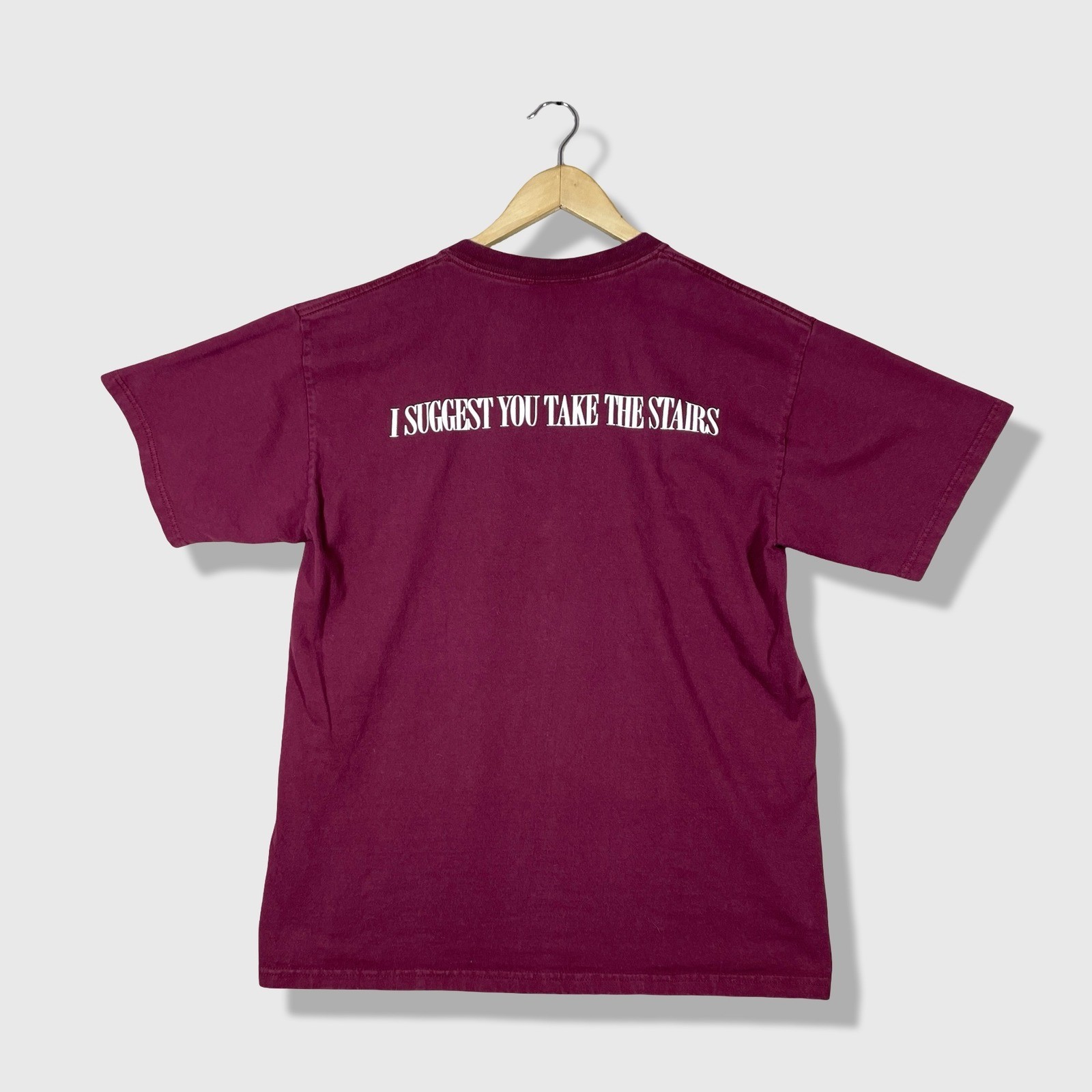 Walt Disney World Tower of Terror Mickey Mouse Shirt Mens L Maroon Vintage 90s gallery