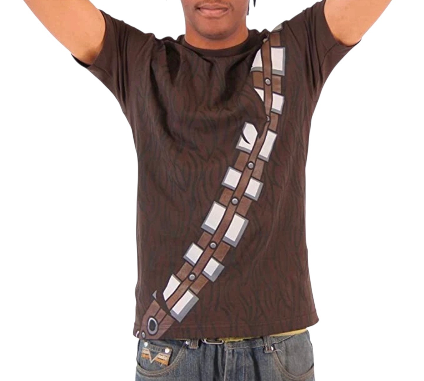 New Star Wars Chewbacca Bandolier Graphic T Shirt Brown Mens gallery