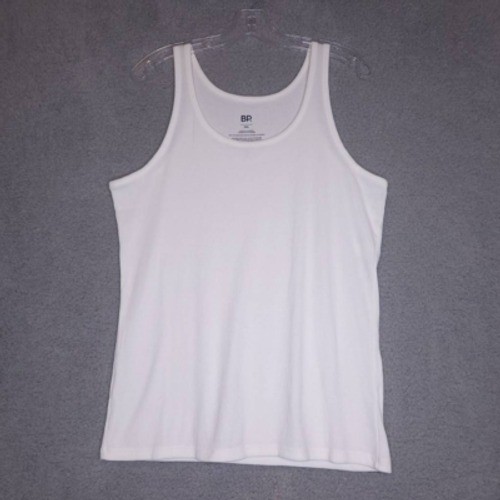 BP Mens Tank Top Shirt White Scoop Neck Sleeveless Ribbed Undershirt XXL New gallery