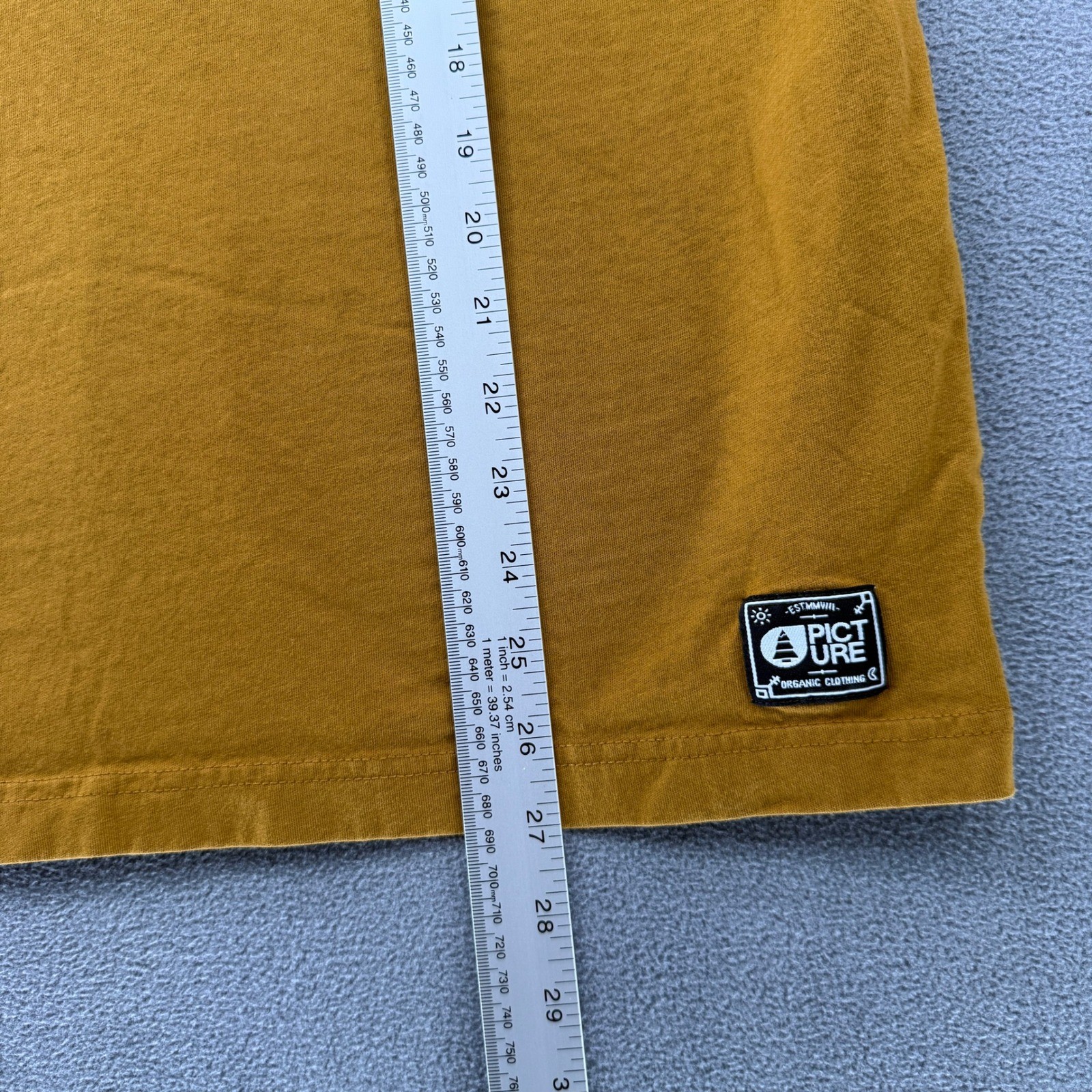 Picture Organic Clothing Mens XL Mustard Yellow Graphic Mountain T-Shirt Organic gallery