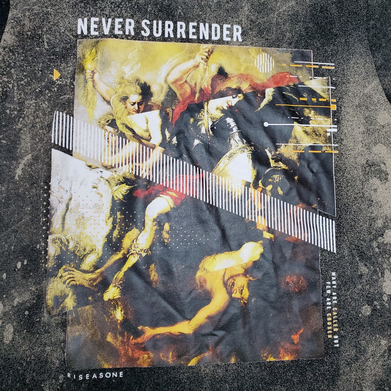 Rise As 1ne Shirt Mens Black Bleach Wash Kanye Yeezy Crewneck Never Surrender gallery