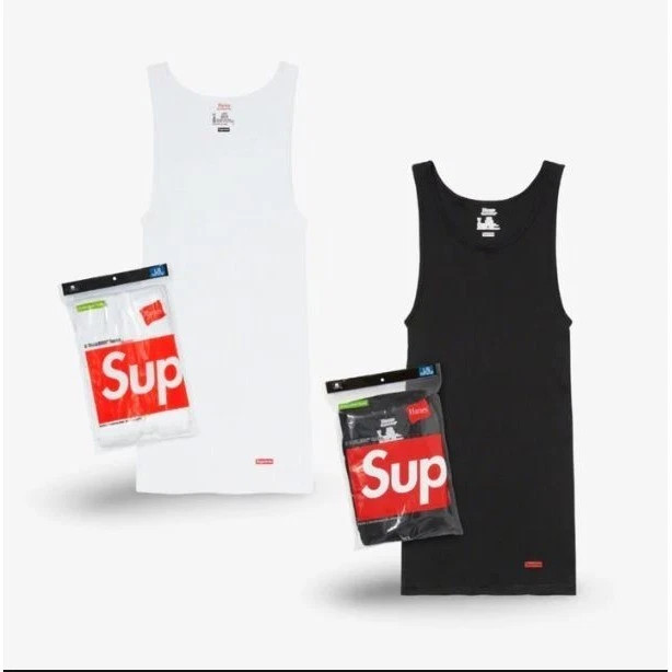 Hanes Supreme Tagless Tank Tops 3-Pack White & Black