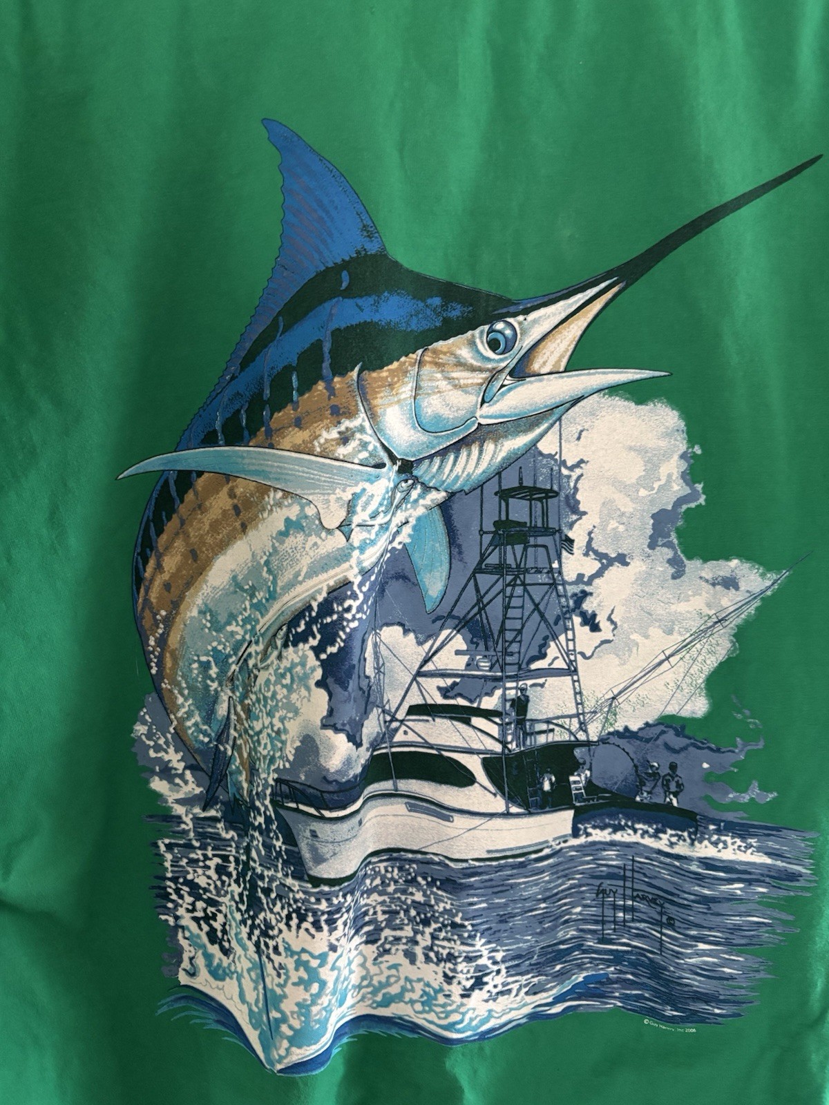 Guy Harvey AFTCO Men's Short Sleeve T-Shirt Cotton Florida Swordfish Design XL gallery