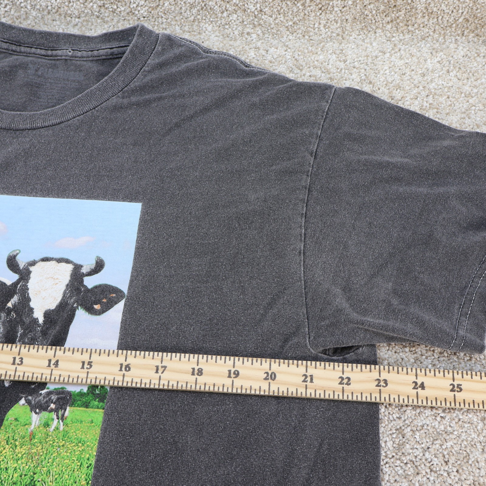 Pleasures Graphic T Shirt Mens XL Black Cow Print Streetwear (see photo for flaw gallery