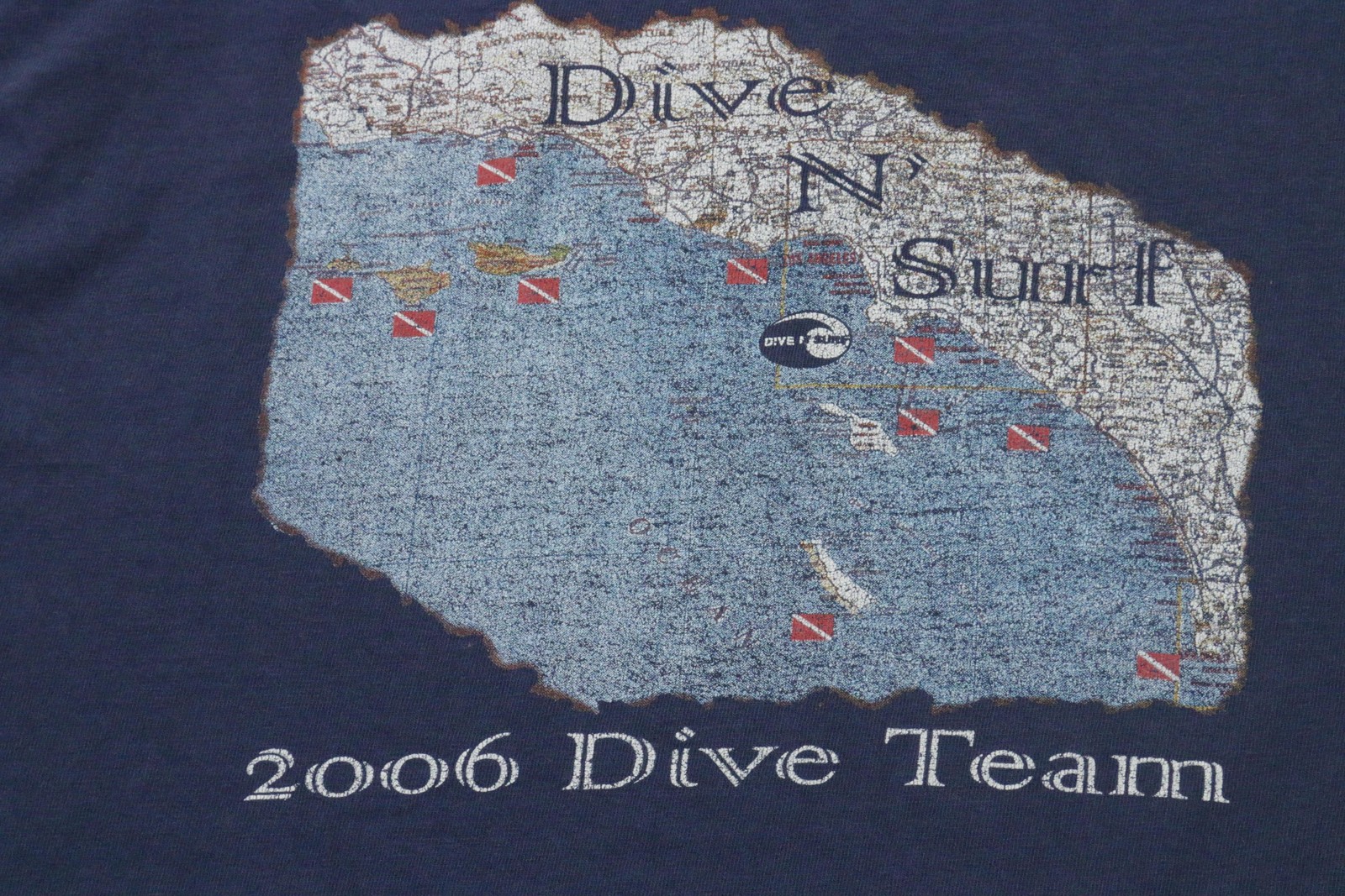 Hanes Shirt Mens M Blue Dive N Surf 2006 Dive Team Redondo Beach Graphic Tee gallery