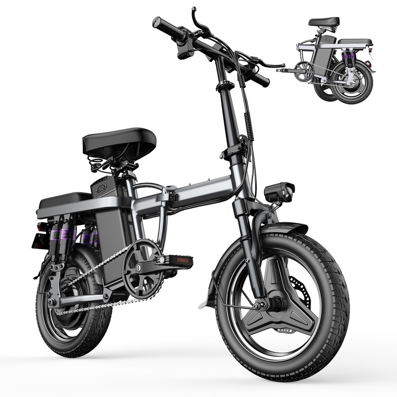 ASKGO Lightweight Folding Ebike 1500W 48V 25MPH 14″ Electric bike for Adults