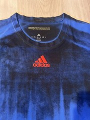 Adidas Climalite Mens Size Medium Ultimate Tee Crew-Neck Black And Blue T-shirt