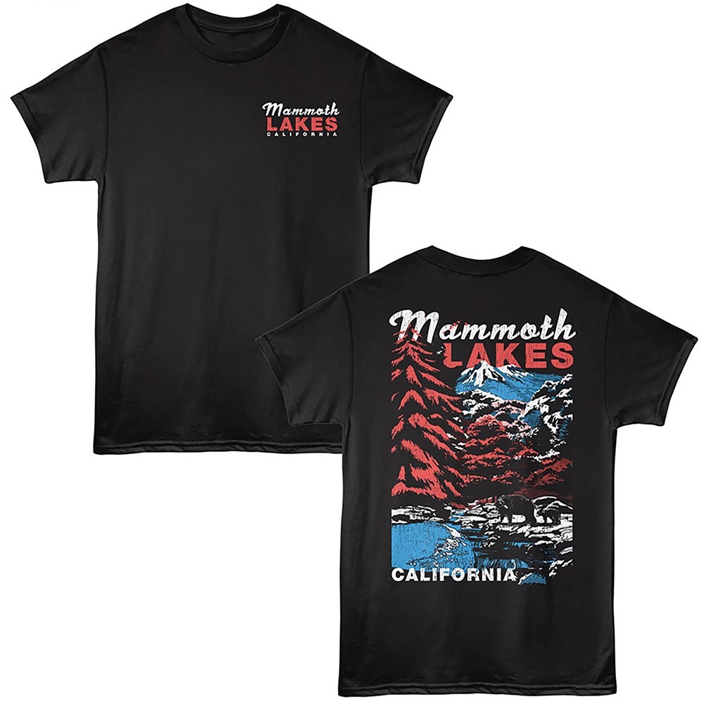 MAMMOTH LAKES CALIFORNIA Adult T-Shirt MOUNTAINS 2 Sided New Black Cotton Merch gallery