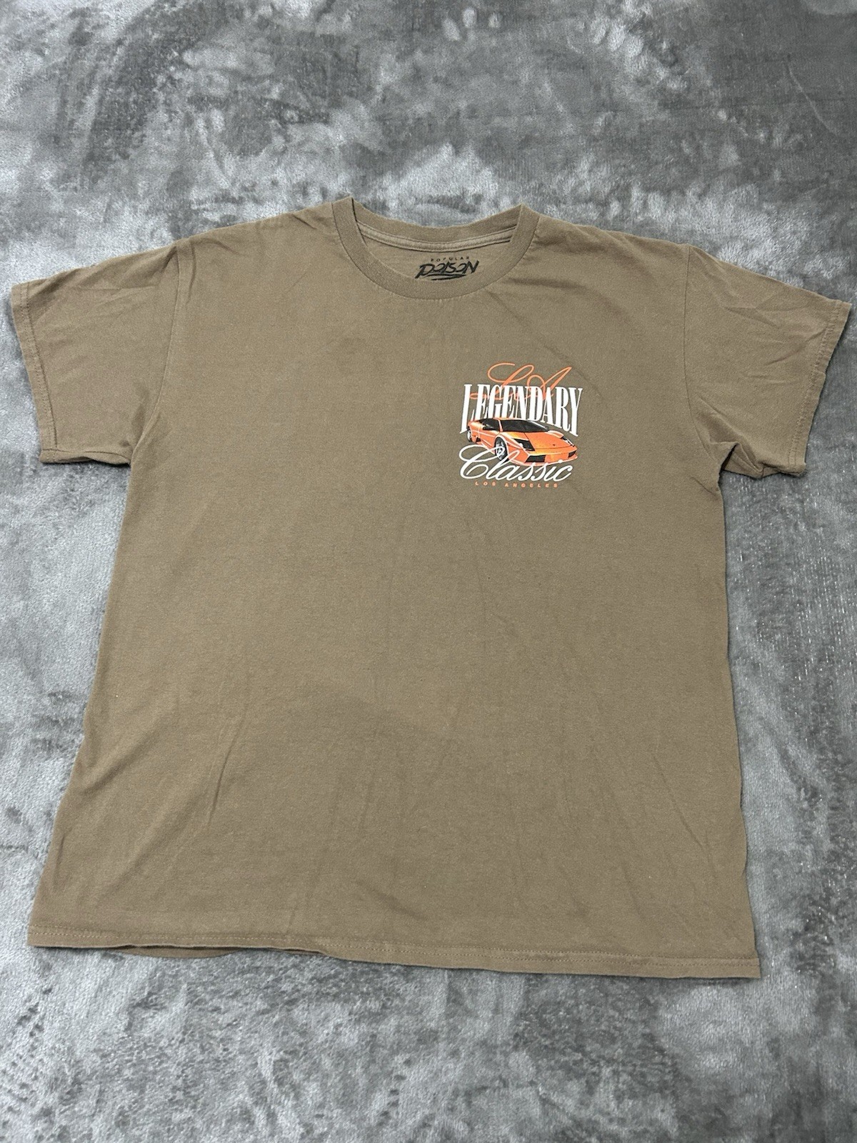Popular Poison Men's Brown Cars Graphic Print Short Sleeve Crew Neck T-Shirt L gallery