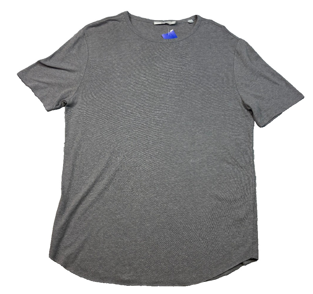 $150 NWOT VINCE Crew Neck T-Shirt LINEN COTTON Blend Men's L LARGE Gray SS gallery
