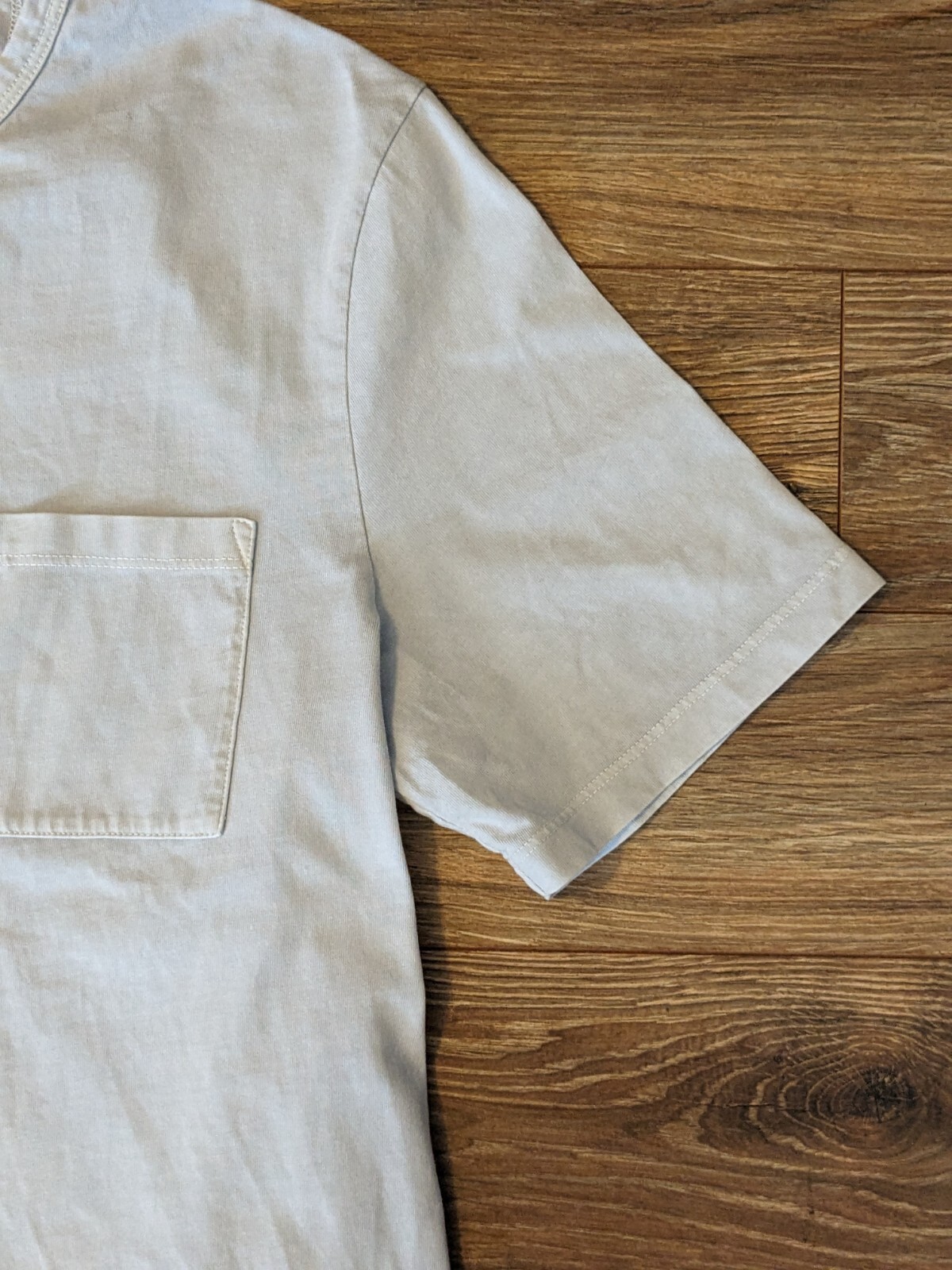 Vince T-Shirt Mens Garment Dyed Light Blue Pocket SS Crewneck - M gallery