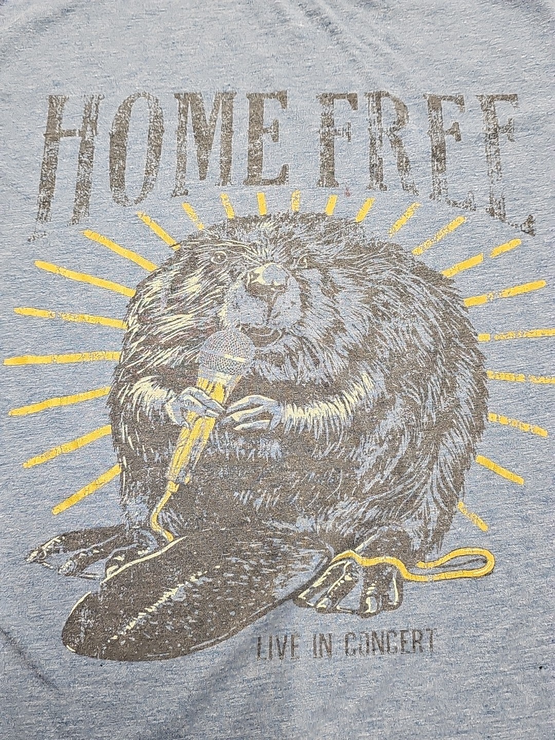 Home Free Live In Concert Men’s Solid Blue Graphic Print Short Sleeve Tshirt…