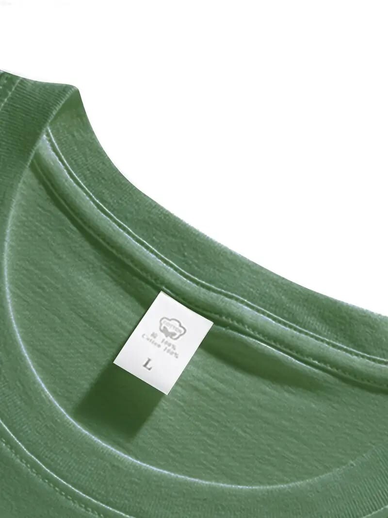 Men's Classic Solid Plain Cotton Round Hem Scallop Essentials Tshirt S-2XL gallery