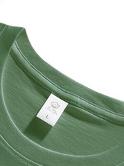 Men’s Classic Solid Plain Cotton Round Hem Scallop Essentials Tshirt S-2XL