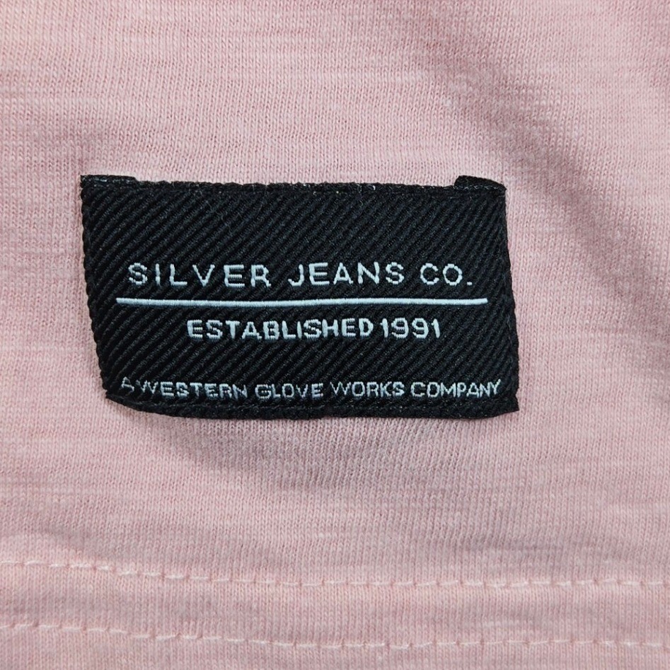 Silver Jeans Co Pink Henley T Shirt Size L Short Sleeve Cotton Mens Womens gallery