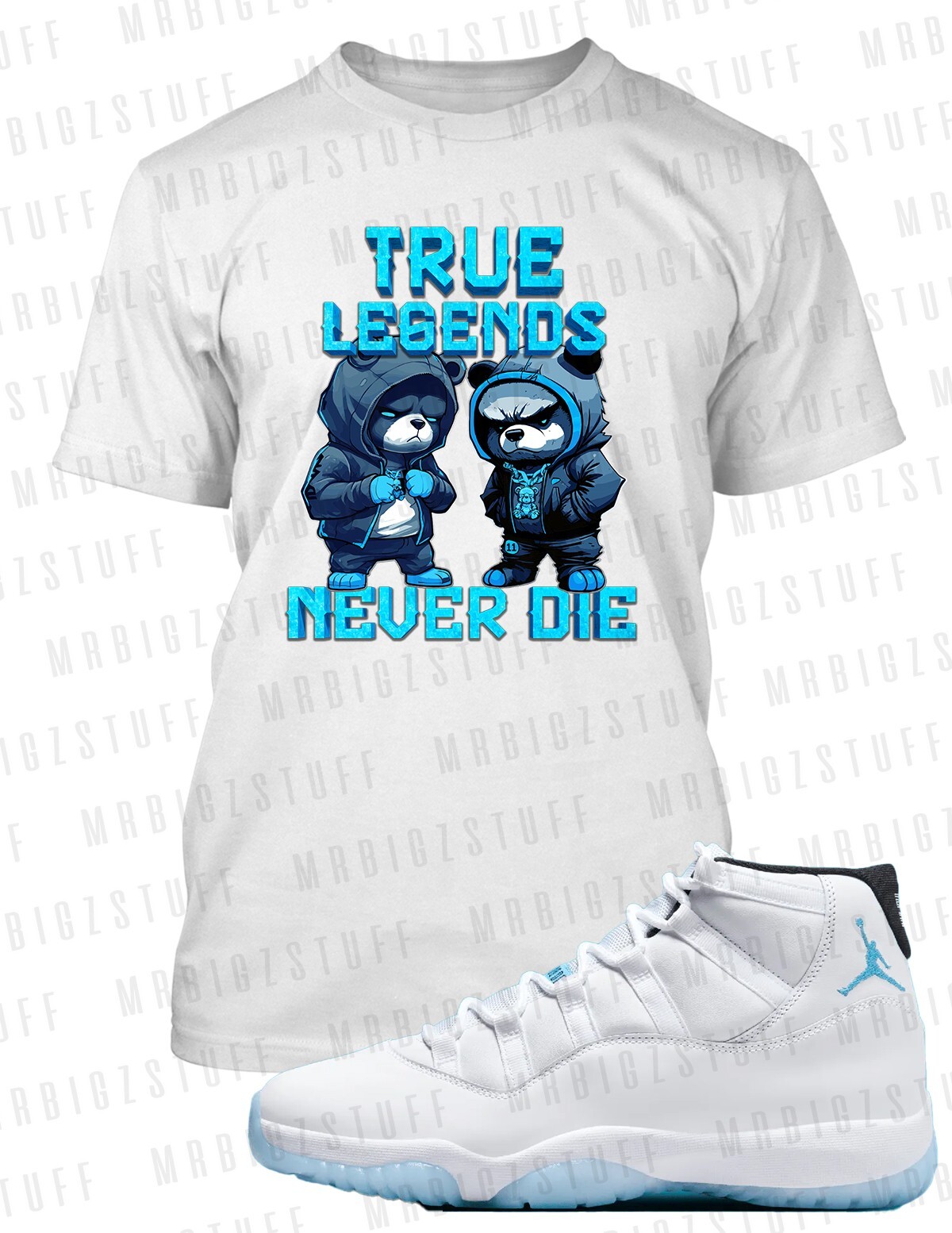 True Legends Never Die Bears Sneaker Tee to Complement Jordan 11 Legend Blue gallery