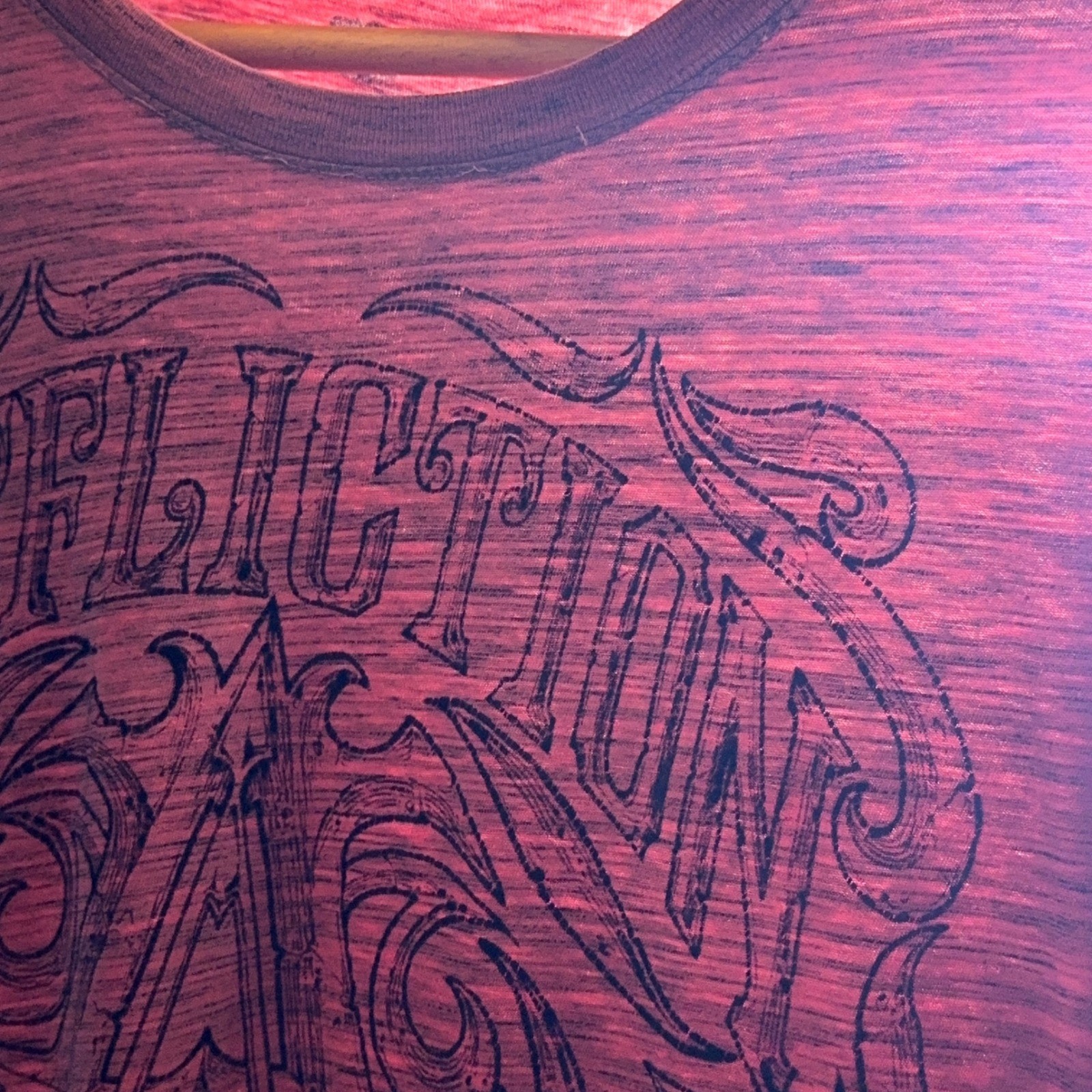 Affliction Live Fast Y2K T-Shirt Mens Size XL Cotton Red MMA Grunge Goth Skull gallery