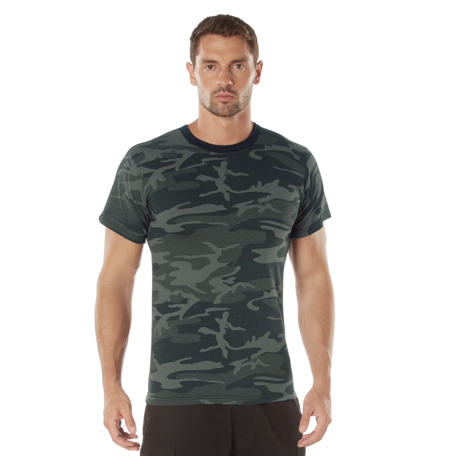 Rothco Black Camo T-Shirt- Poly Cotton Military Fashion Tees gallery