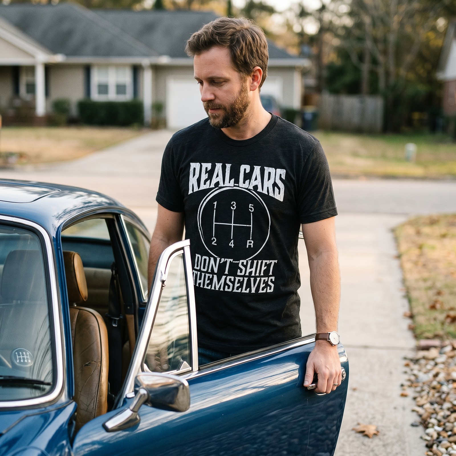 Mens Real Cars Don't Shift Themselves T Shirt Funny Driving Tee gallery