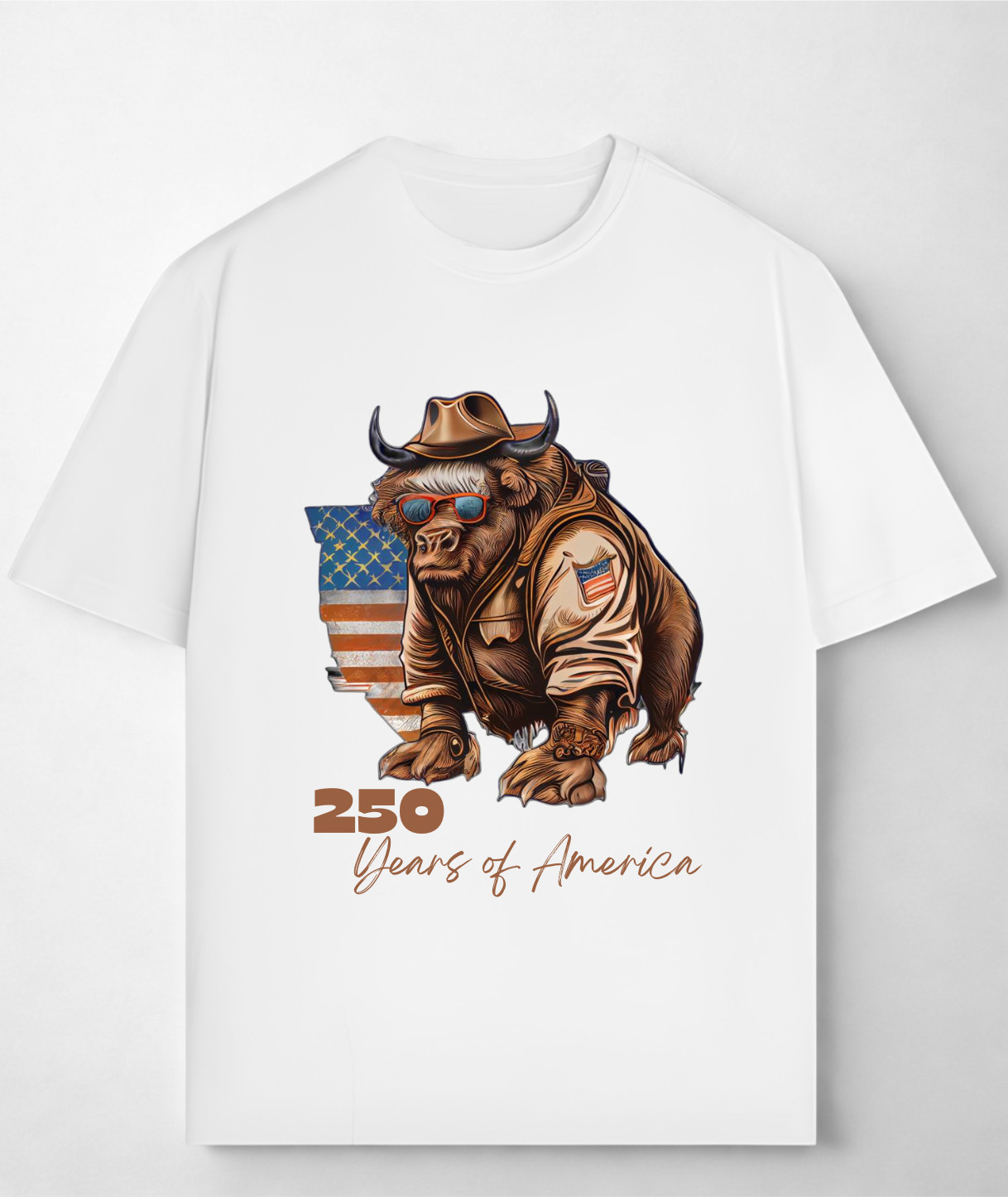 Vintage American Bison Cowboy Shirt Patriotic USA Graphic T-Shirt gallery