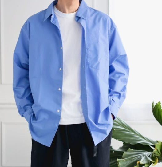 (ASK availability First) BEAMS polyester broadcloth regular collar shirt NEW gallery
